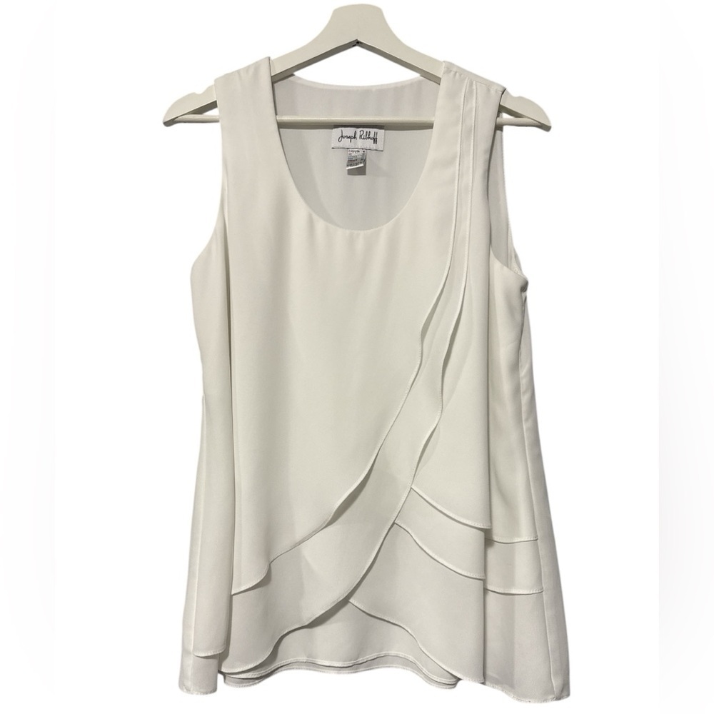 Joseph Ribkoff Cream Layered Sleeveless Blouse
